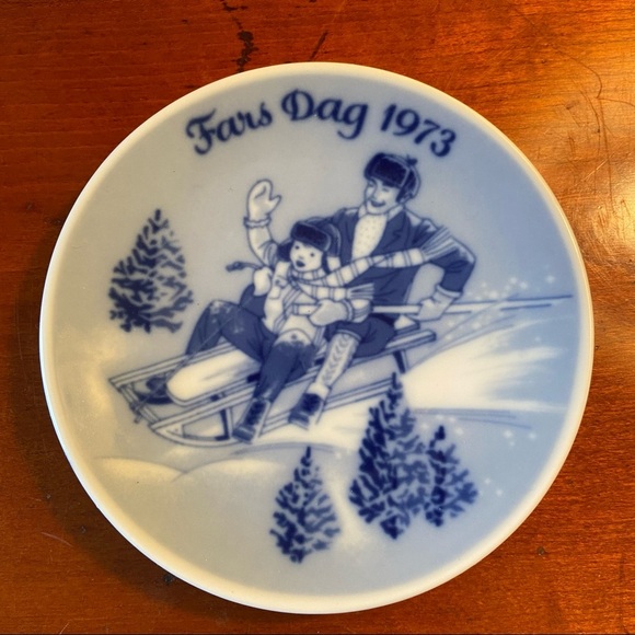 Fathers Day Plate Norway Blue/White 5x5” - Picture 5 of 6